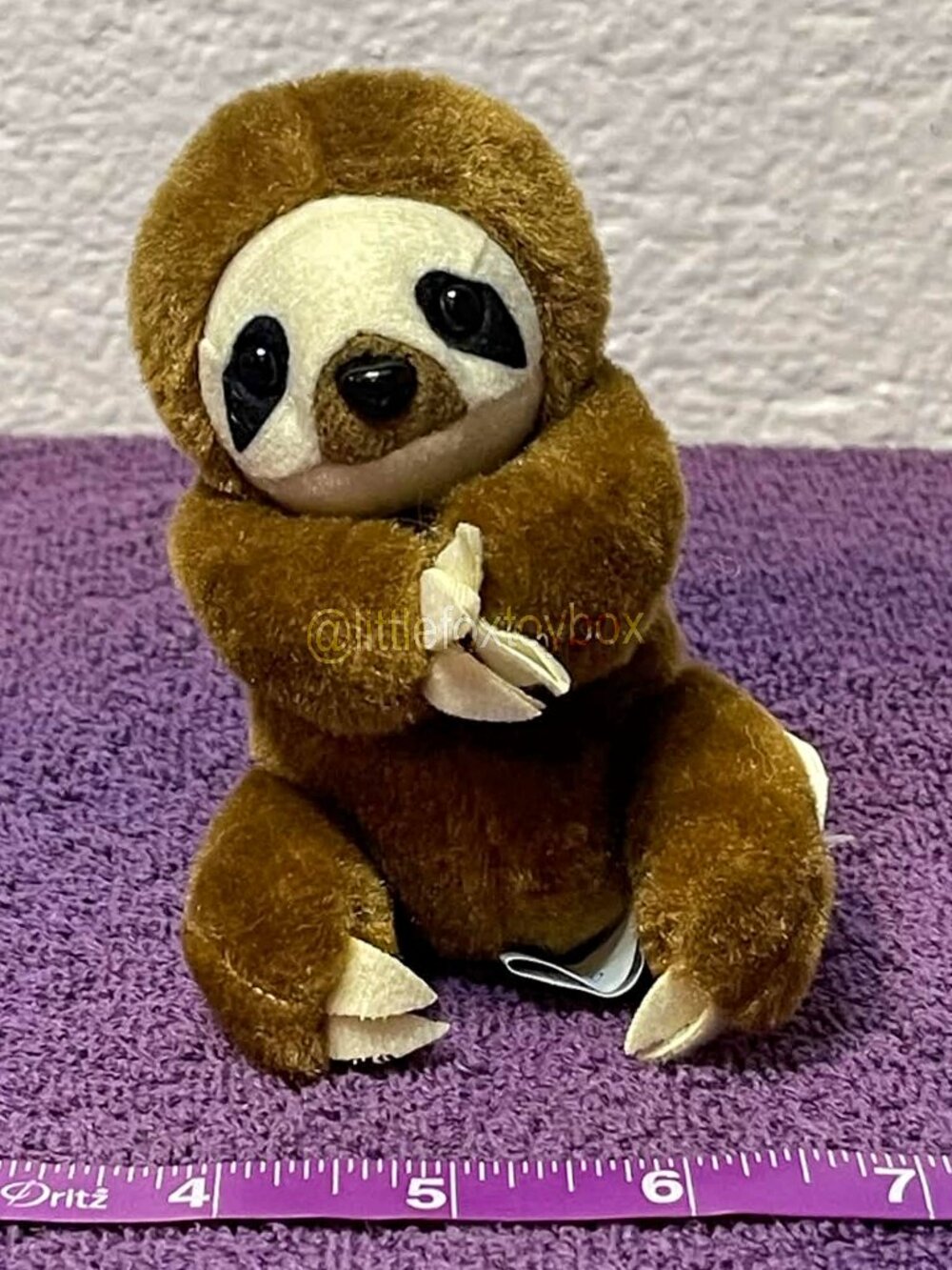 Wishpets Hermes Sloth Plush 92160 2015 Brown Cream Stuffed Animal WT ESSA Cute